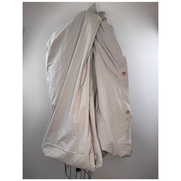 Coyuchi Lt Gray King Duvet Cover Organic Cotton Crinkled Percale Cooling Bedding - Picture 2 of 10